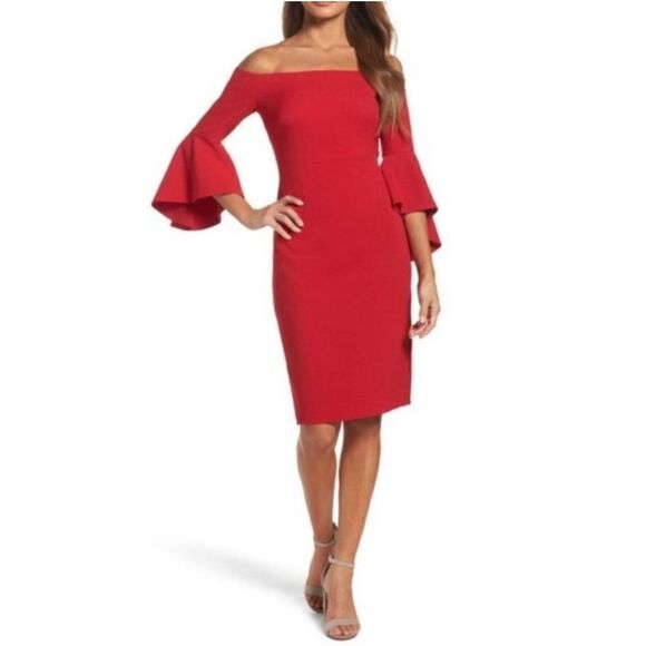 Chelsea 28 cold shoulder bell sleeve midi dress - Picture 1 of 15